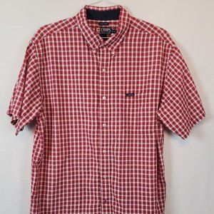 Ralph Lauren Chaps Vintage Shirt Extra Large SS Red Checker Button Up Mens